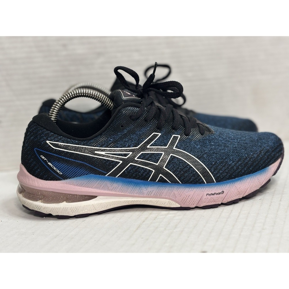 ASICS GT-2000 10 Running Shoes Black Pink Wide Womens 8.5 1012B044